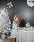 Платье детское "софи" новогодние синие шары Vikki Kids