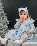 Платье детское "софи" новогодние синие шары Vikki Kids