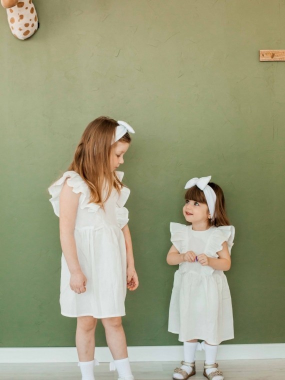 Платье детское муслиновое "крылышки" белое Vikki Kids