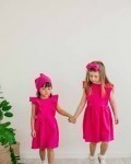 Платье детское муслиновое "крылышки" фуксия Vikki Kids